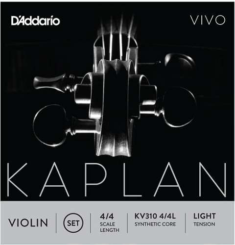 D'addario Kaplan Vivo Violin String SET, 4/4 Scale, Light Tension - Poppa's Music
