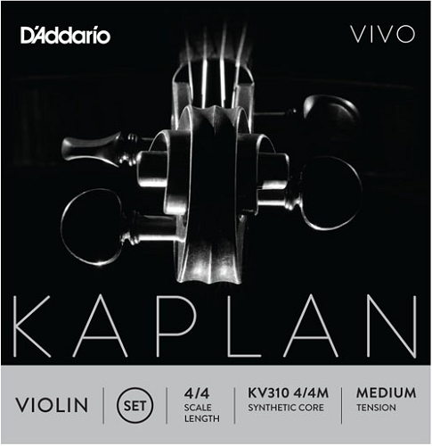 D'addario Kaplan Vivo Violin String SET, 4/4 Scale, Medium Tension - Poppa's Music