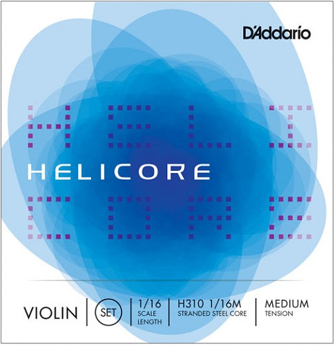 D'addario Helicore Violin String SET, 1/16 Scale, Medium Tension - Poppa's Music
