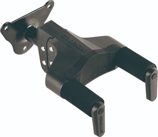 HERCULES PLUS Series Universal AutoGrip Wall Mount Guitar Hanger, Short Arm - GSP39WBPLUS - Poppa's Music