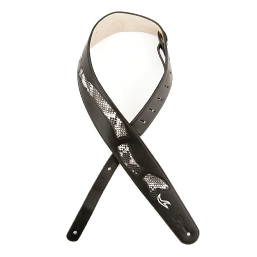 D'addario Planet Waves Snake Skin Window Leather Guitar Strap - Poppa's Music