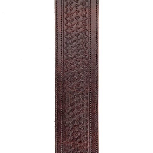 D'addario Planet Waves Brown Embossed Weave Leather Guitar Strap - Poppa's Music