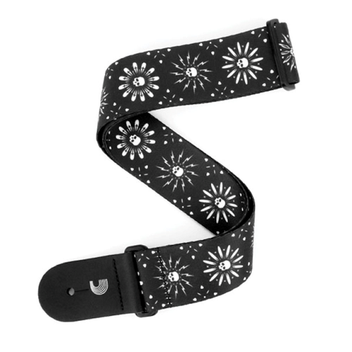 D'addario Planet Waves Skull Burst Woven Guitar Strap - Poppa's Music