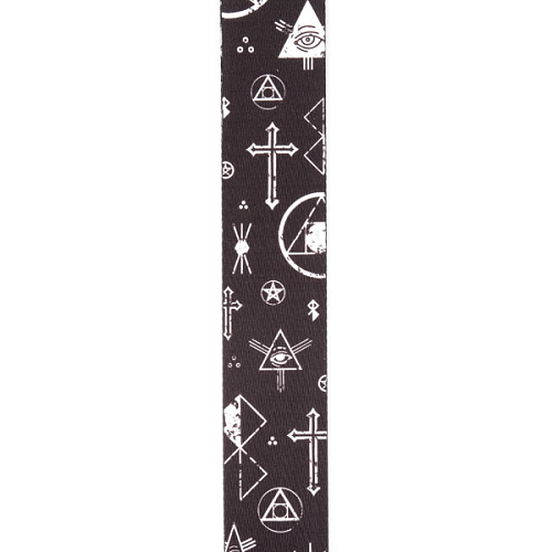 D'addario Planet Waves Black and White Mixed Symbols Woven Guitar Strap - Poppa's Music