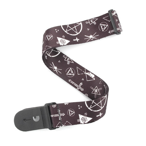 D'addario Planet Waves Black and White Mixed Symbols Woven Guitar Strap - Poppa's Music