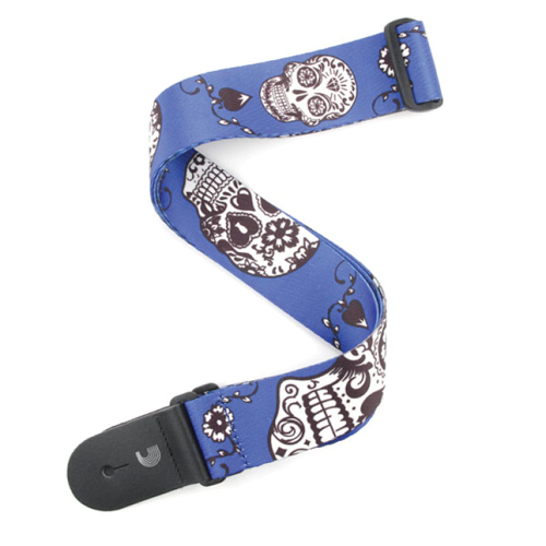 D'addario Planet Waves Sugar Skulls Woven Guitar Strap - Poppa's Music