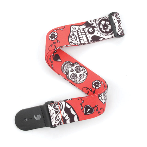 D'addario Planet Waves Sugar Skulls Woven Guitar Strap - Poppa's Music