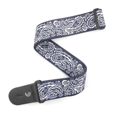 D'addario Planet Waves Blue Paisley Woven Guitar Strap - Poppa's Music