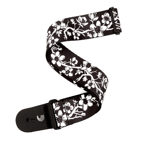 D'addario Planet Waves Polyester Blossom Tattoo Art Woven Guitar Strap - Poppa's Music