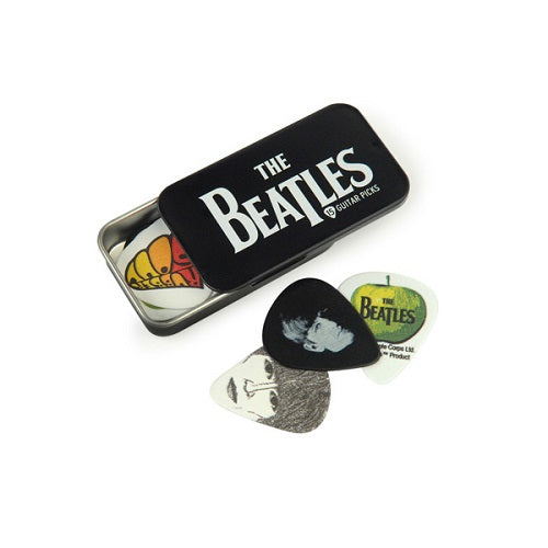 D'addario Planet Waves Pick Tins with Assorted Beatles PICKS, Medium Gauge - 15 Picks - Poppa's Music
