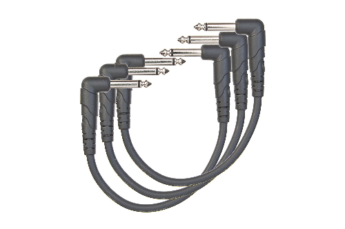 D'addario Planet Waves Classic Series Patch Cable, Right ANGLE, 6 Inches - 3-PACK - Poppa's Music