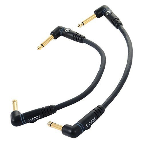 D'addario Planet Waves Gold Plated Custom Series Patch Cable, Right ANGLE, 6 Inches - 2-PACK - Poppa's Music