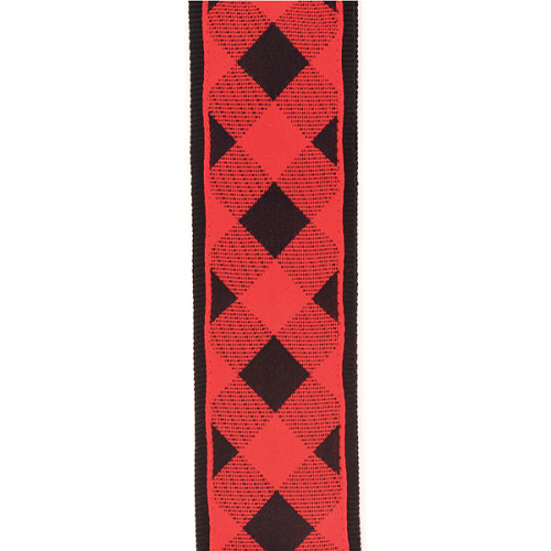 D'addario Planet Waves Americana Woven Buffalo Check Red Guitar Strap - Poppa's Music
