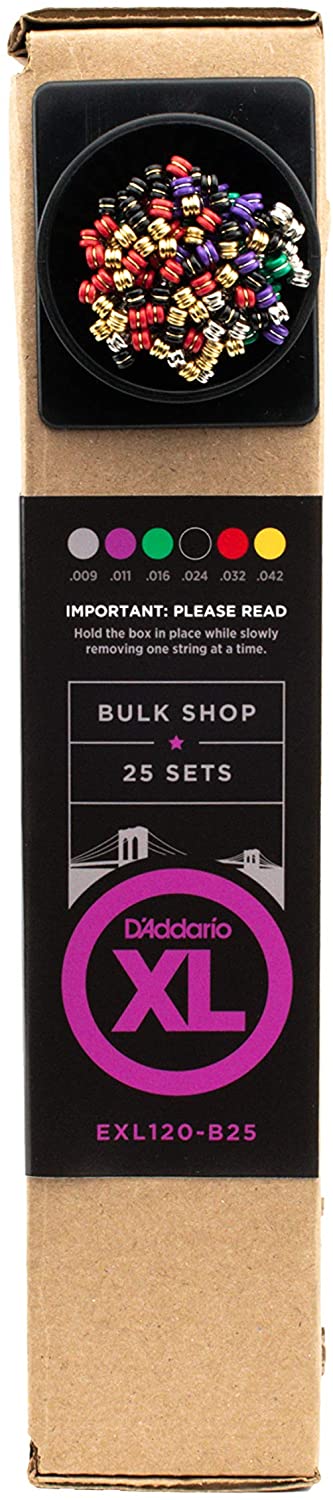 D'Addario Nickel Wound, Super Light, 9-42 Electric Guitar Strings ( 25 Sets) EXL120-B25 - Poppa's Music