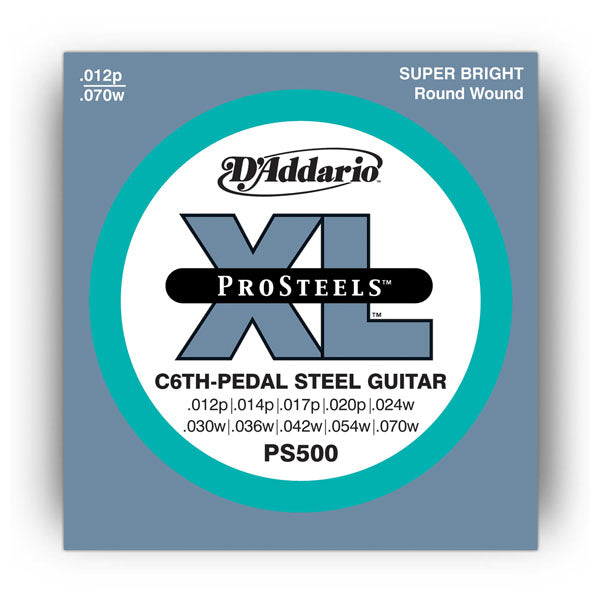 D'addario XL Prosteels Round Wound PS500 Pedal Steel Guitar StringS, C-6TH - Poppa's Music