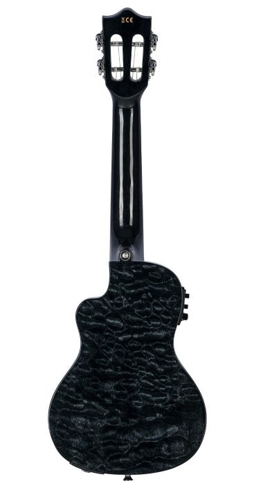 Lanikai Quilted Maple Series Acoustic/Electric Concert Ukulele Black Stain QM-BKCEC - Poppa's Music