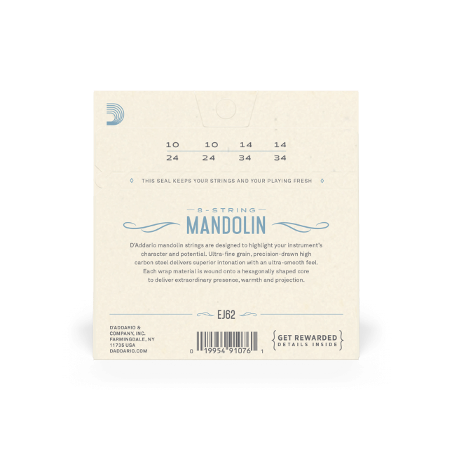 D'addario Mandolin Strings EJ62 80/20 Phosphor Bronze - Poppa's Music