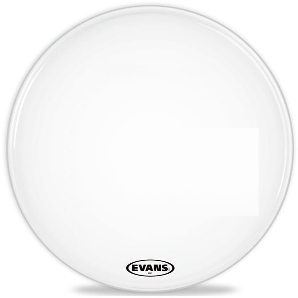Evans MX1 White Marching Bass Drum Head, 28 Inch - Poppa's Music