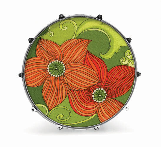 Evans Fabrics Bass Drum Head - Flower - Poppa's Music
