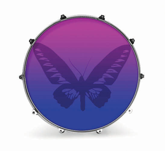 Evans Graphics Bass Drum Head - Butterfly 1 - Poppa's Music