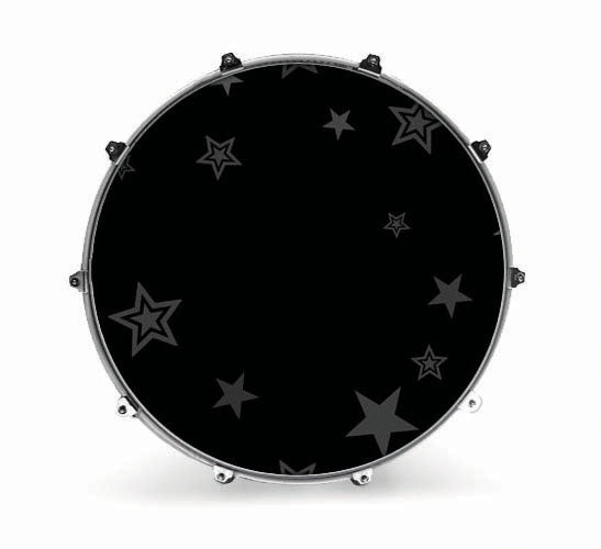 Evans Graphics Bass Drum Head - Grey Stars - Poppa's Music