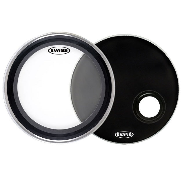 Evans Bass Pack - 22 Emad Clear + 22 Emad Reso Black - Poppa's Music