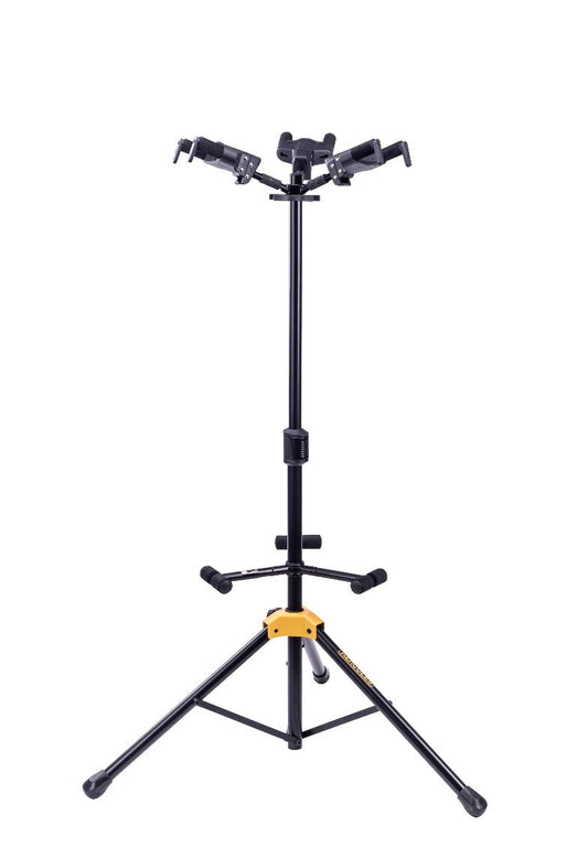 Hercules Auto Grab Triple Guitar Stand W/ Folding Back Rest - GS432BPLUS - Poppa's Music