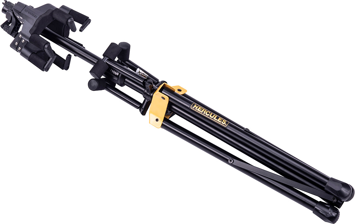 Hercules Auto Grab Triple Guitar Stand W/ Folding Back Rest - GS432BPLUS - Poppa's Music