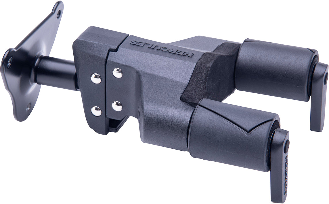 HERCULES PLUS Series Universal AutoGrip Wall Mount Guitar Hanger, Short Arm - GSP39WBPLUS - Poppa's Music