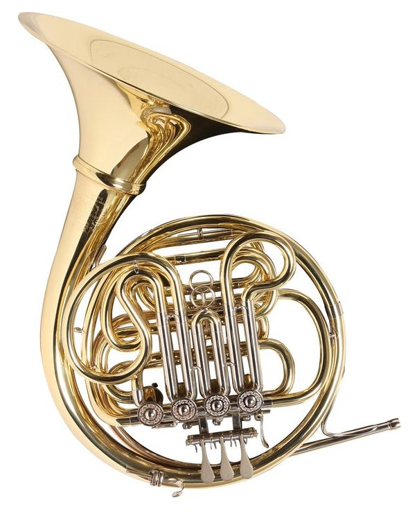 Hans Hoyer Double Geyer F/Bb French Horn - Gold Detachable Bell - Clear Lacquer - 801GA-1-0 - Poppa's Music