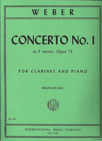 IMC BOOK - WEBER - Concerto No. 1 in F minor, Op. 73 (KELL) - 1673 - Poppa's Music