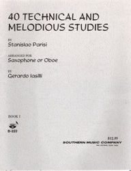PARISI 40 TECHNICAL & MELODIOUS STUDIES BK.1 FOR SAX - B-222 - Poppa's Music