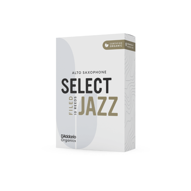 D'Addario Organic Select Jazz Filed Alto Saxophone Reeds - 10 Per Box - Poppa's Music