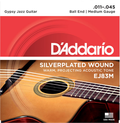 D'Addario Ball END, Medium, 11-46 GYPSY Jazz Guitar Strings EJ83M - Poppa's Music 