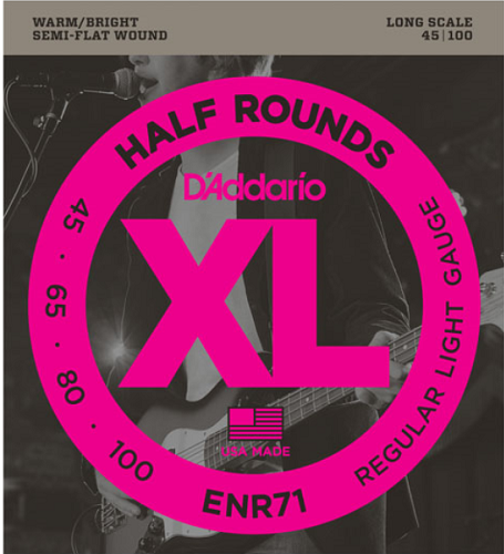 D'addario Half Rounds, Regular Light, Long Scale, 45-100 Bass Guitar Strings - Poppa's Music