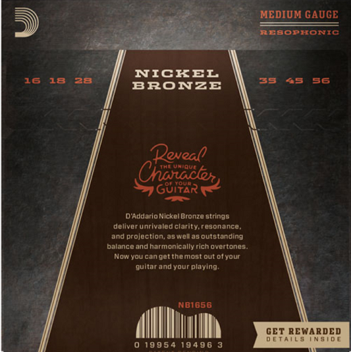 D'addario Nickel Bronze, Resophonic 16-56 Acoustic Guitar Strings - Poppa's Music