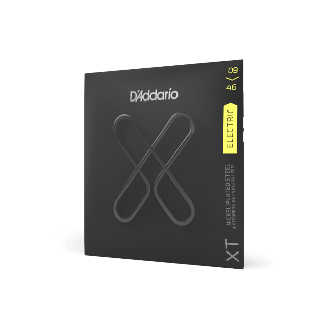 D'Addario XT Electric Nickel Plated Steel Electric Guitar Strings, Super Light Top/Regular Bottom, 09-46 - XTE0946 - Poppa's Music