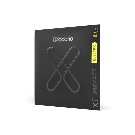 D'Addario XT Electric Nickel Plated Steel Electric Guitar Strings, Super Light Top/Regular Bottom, 09-46 - XTE0946 - Poppa's Music