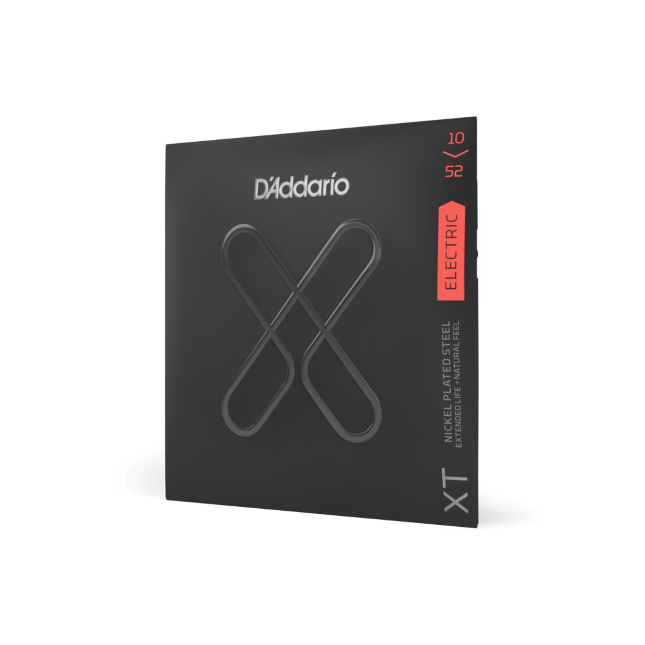 D'Addario XT Electric Nickel Plated Steel Electric Guitar Strings, Light Top/Heavy Bottom, 10-52 - XTE1052 - Poppa's Music