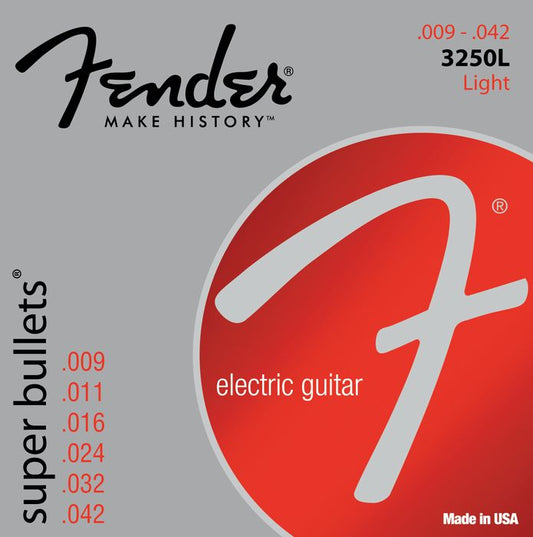Fender Super Bullets Nickel Plated Steel Bullet End Electric Guitar Strings - Poppa's Music