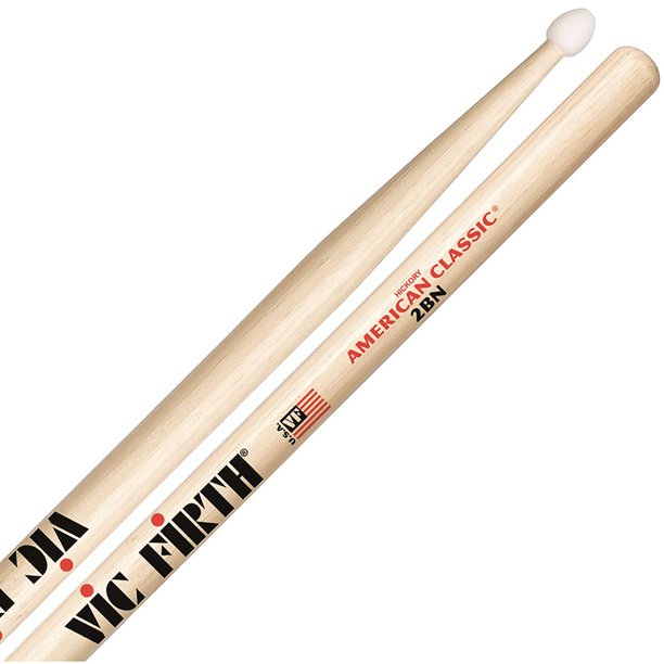 Vic Firth American Classic Hickory Drumstick Nylon Tip - 2BN - Poppa's Music
