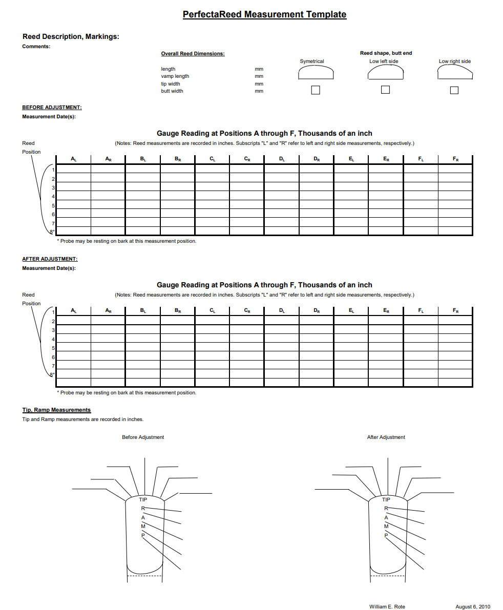 PerfectaReed Measuring Device by Ben Armato - Poppa's Music