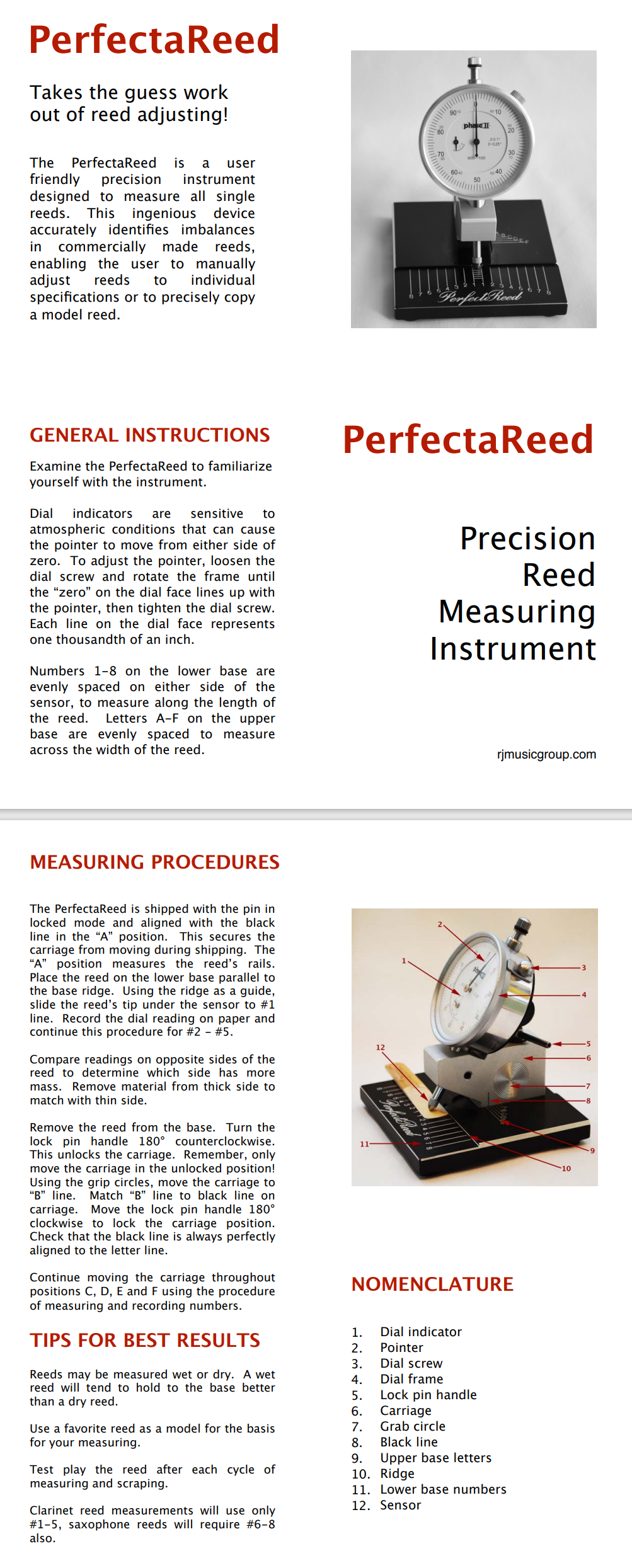 PerfectaReed Measuring Device by Ben Armato - Premium Reed Measure from BEN ARMATO - Just $319! Shop now at Poppa's Music