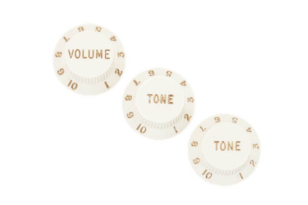 Fender Stratocaster® Knobs, Parchment (Volume, Tone, Tone) (3) 0056254049
