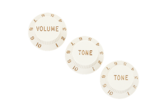 Fender Stratocaster® Knobs, Parchment (Volume, Tone, Tone) (3) 0056254049