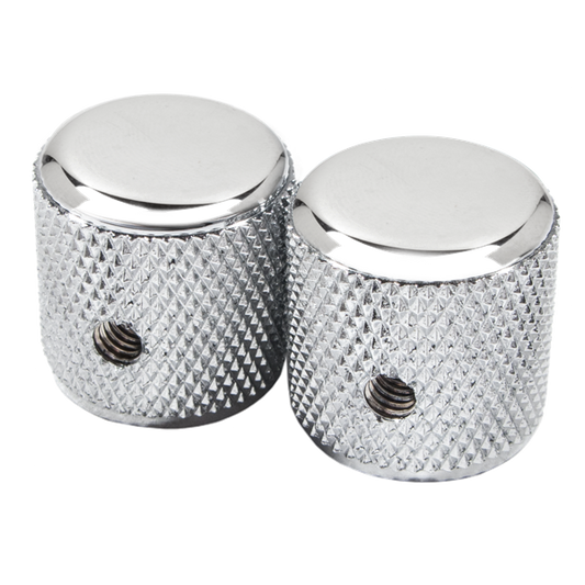 Fender Pure Vintage '60s Telecaster®/P Bass® Knurled Knobs, (2), Chrome/Aluminum 0095799049