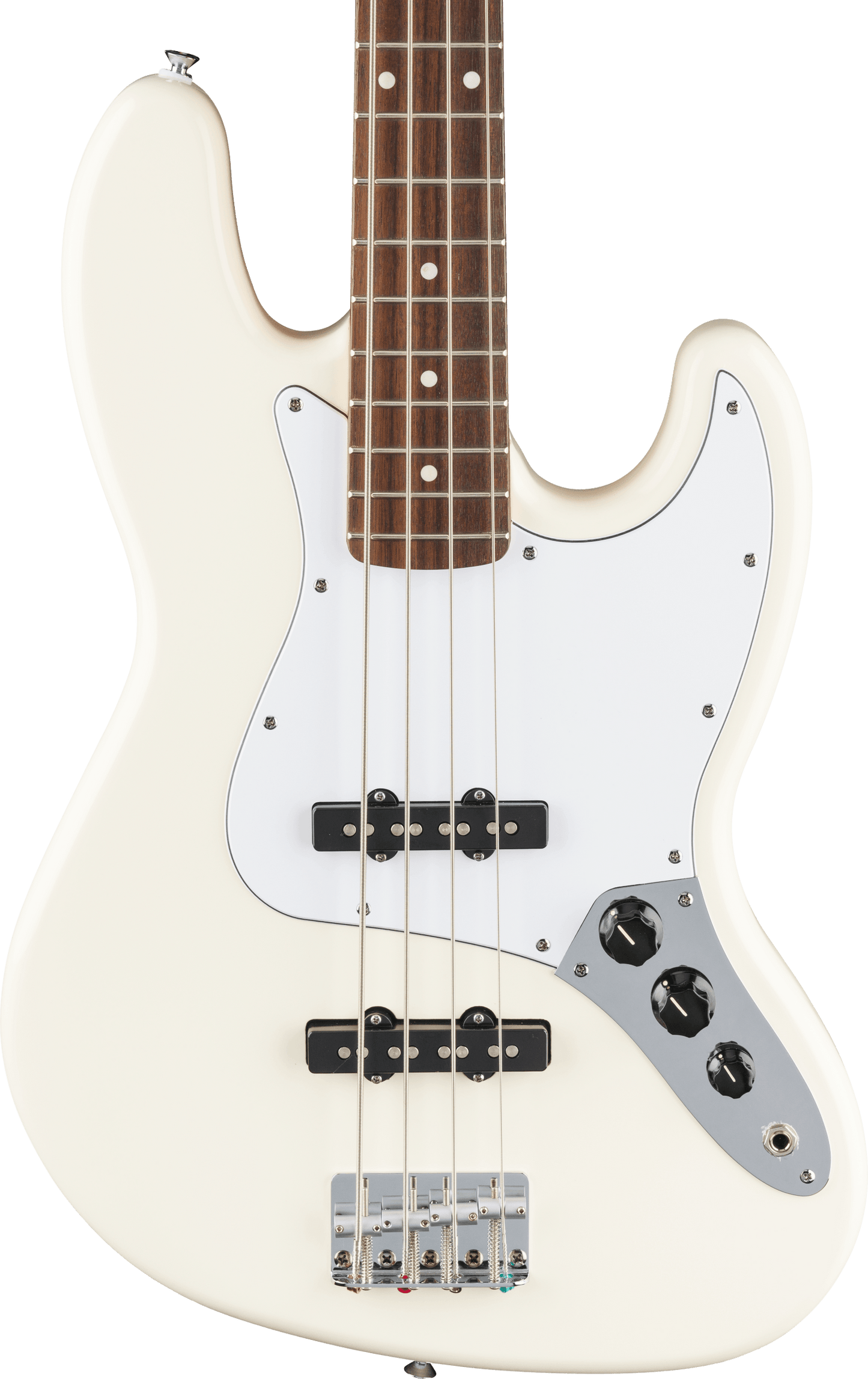 Fender Standard Jazz Bass Laurel Fingerboard, White Pickguard, Olympic White