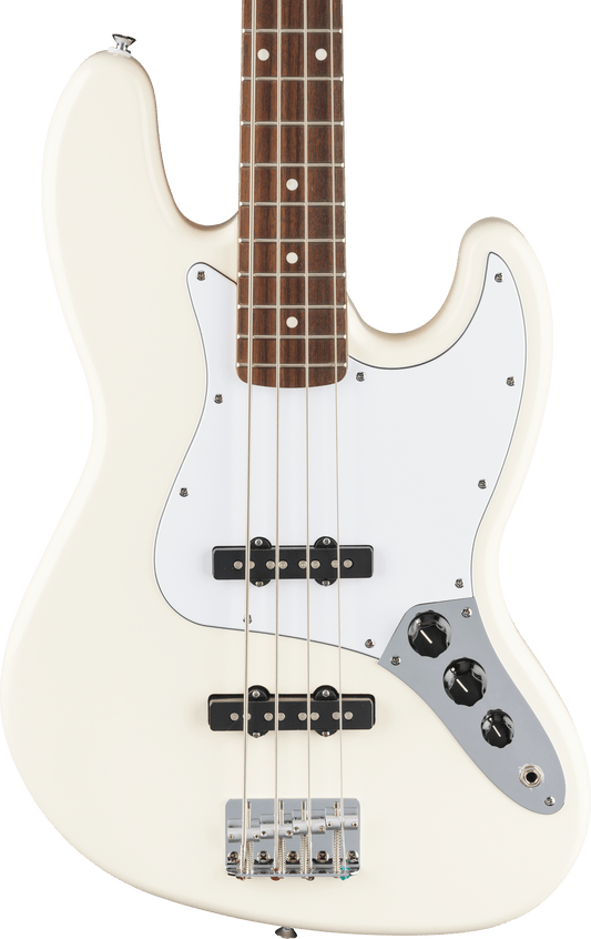 Fender Standard Jazz Bass Laurel Fingerboard, White Pickguard, Olympic White