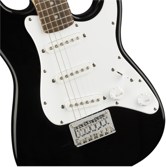 Squier Mini Stratocaster®, Laurel Fingerboard, White Pickguard, Black