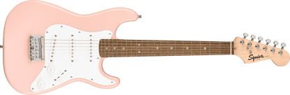 Squier Mini Stratocaster Laurel Fingerboard, White Pickguard, Shell Pink